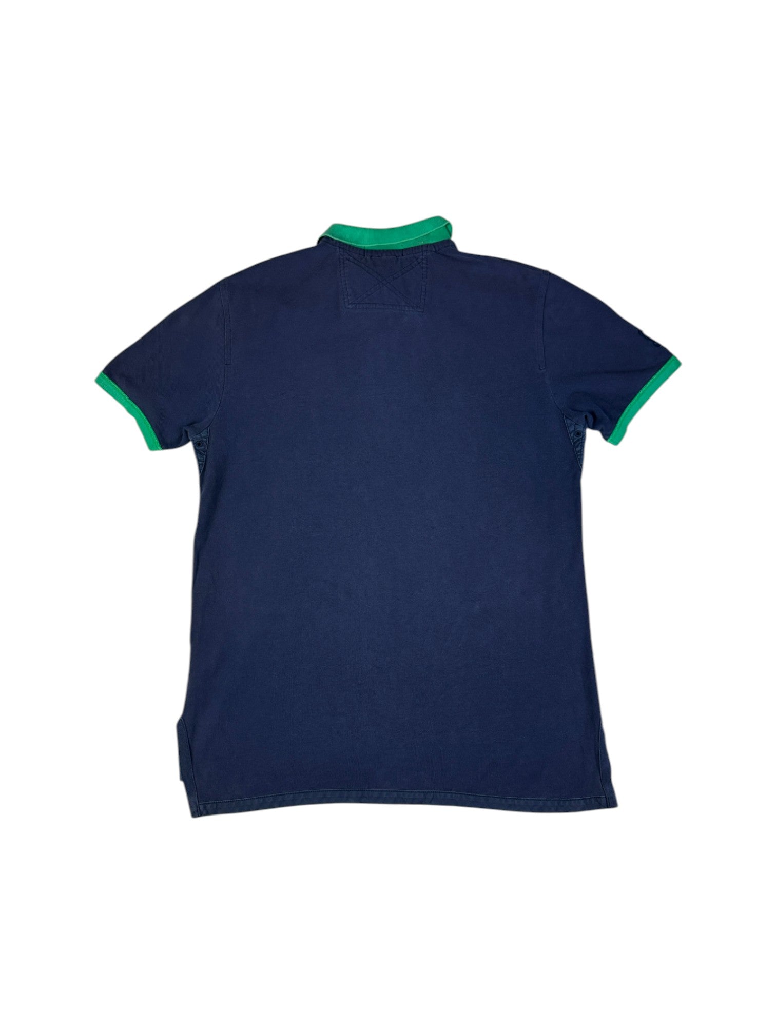 90s Ralph Lauren Poloshirt Big Pony Talon Zip Custom Fit Dunkelblau L