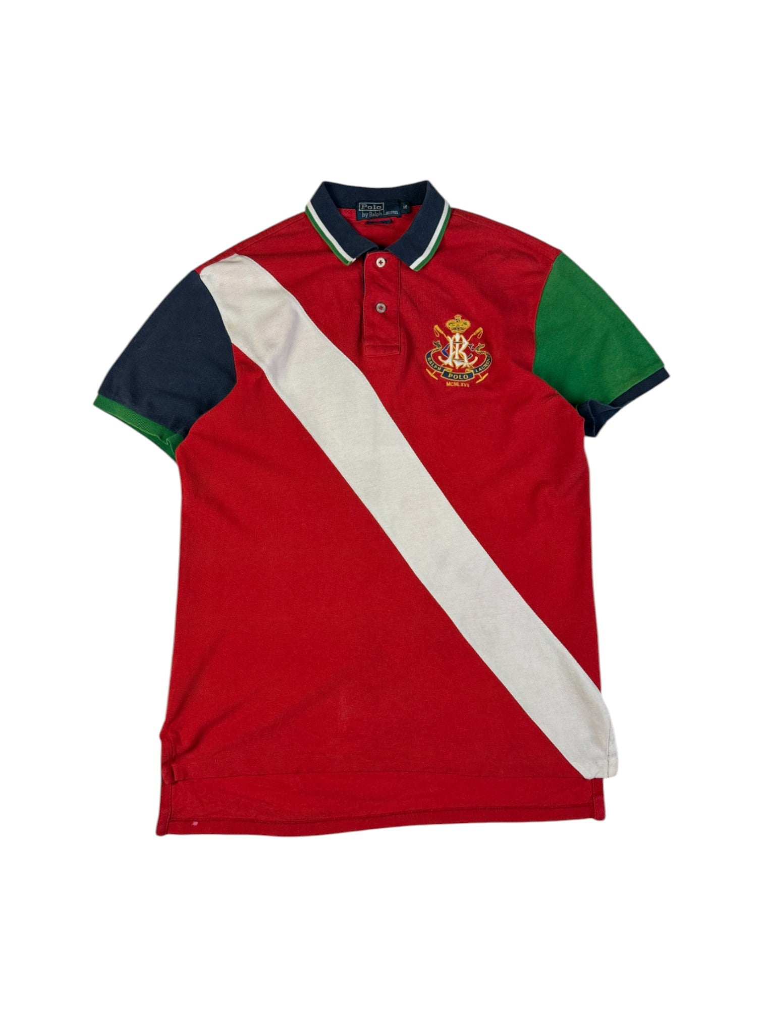 90s Ralph Lauren Poloshirt Crest Logo Custom Fit Rot M