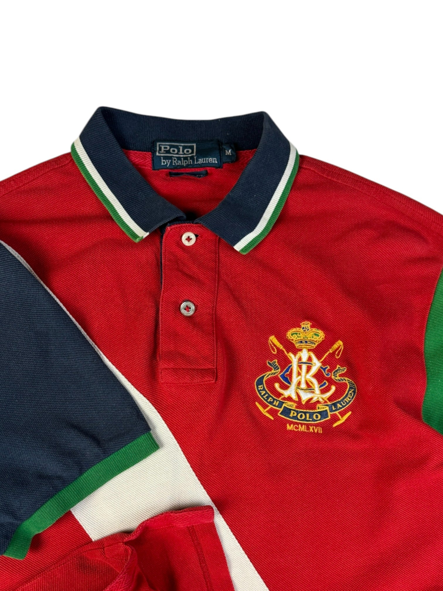 90s Ralph Lauren Poloshirt Crest Logo Custom Fit Rot M