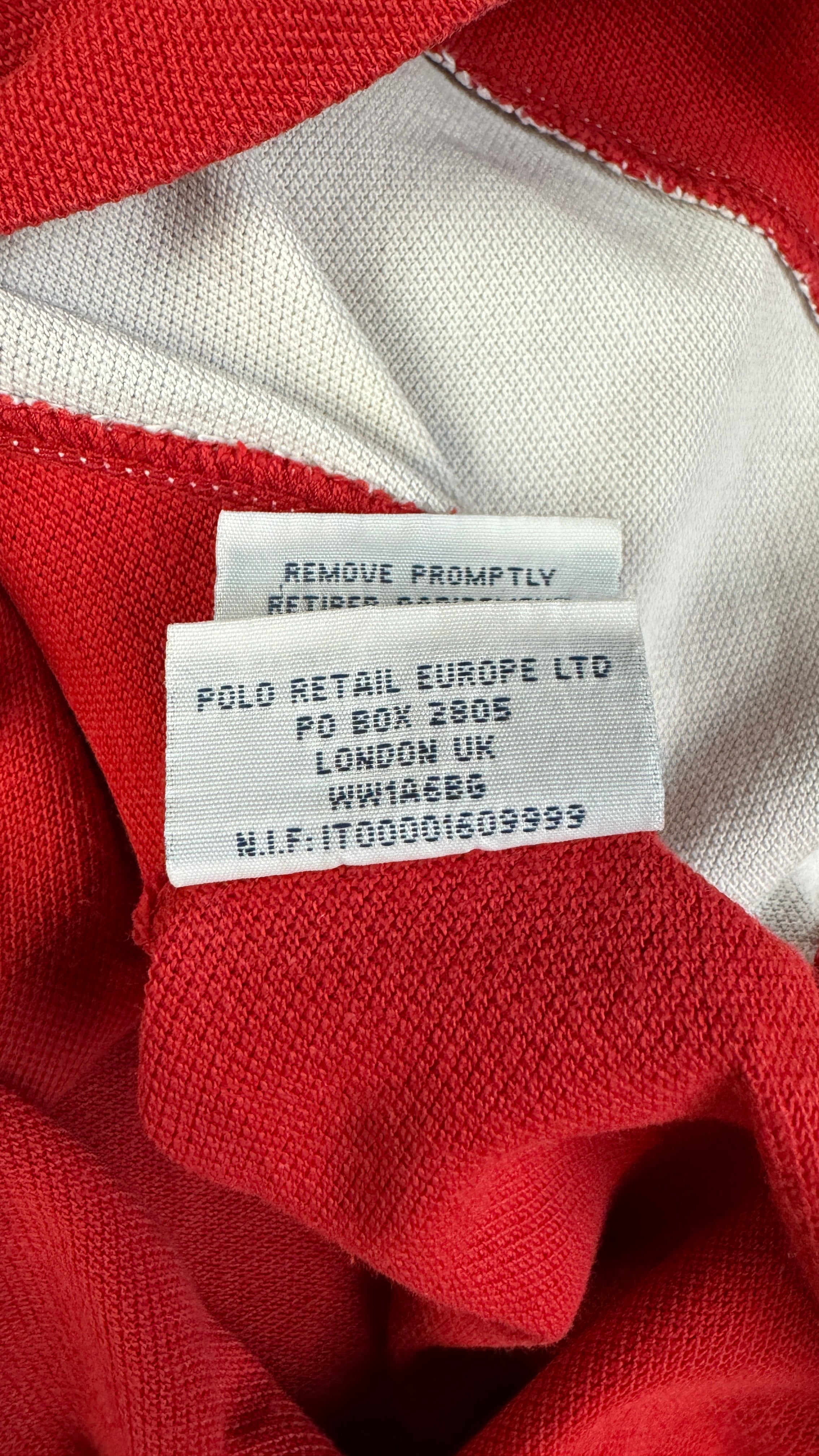 90s Ralph Lauren Poloshirt Crest Logo Custom Fit Rot M