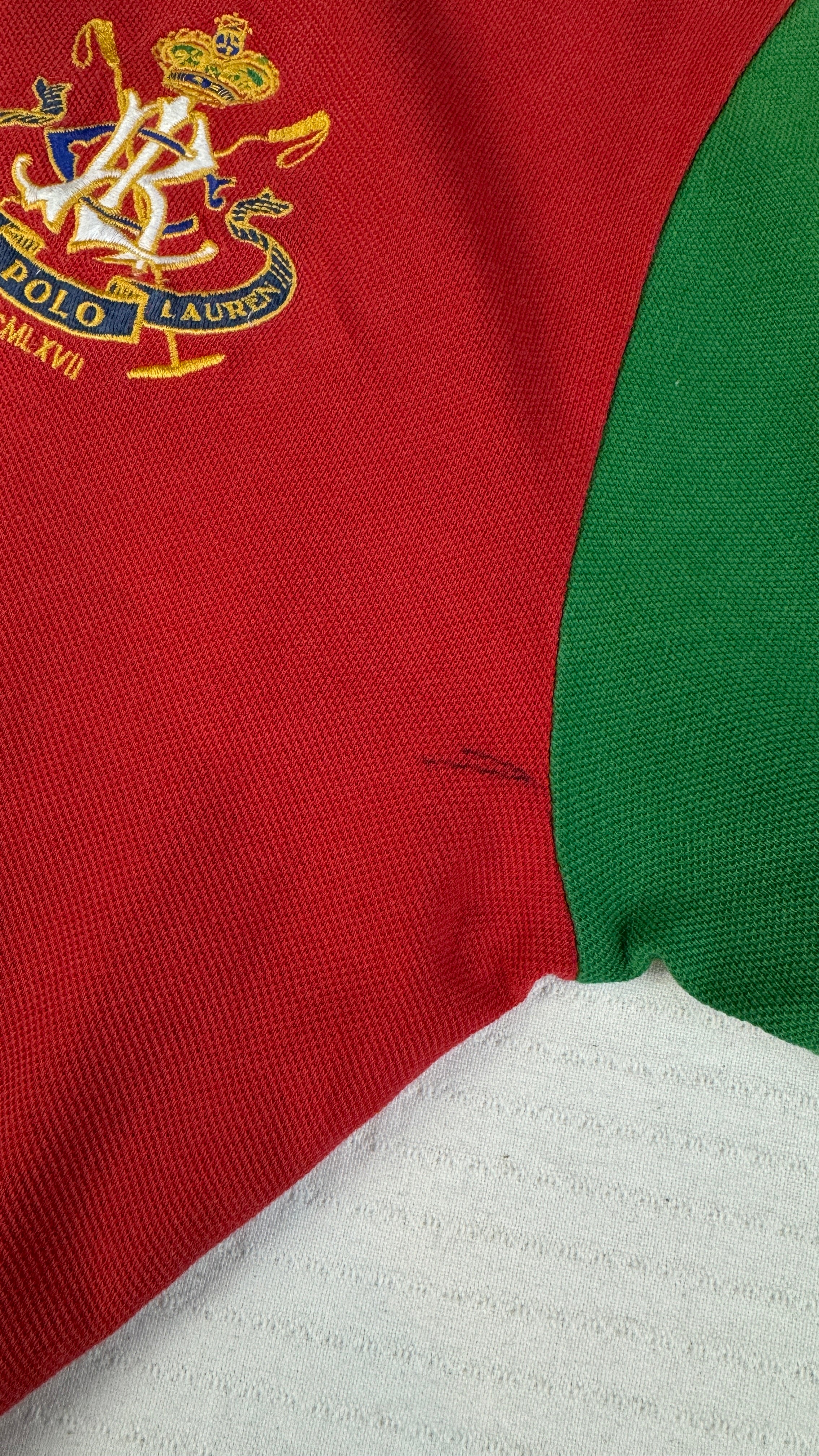 90s Ralph Lauren Poloshirt Crest Logo Custom Fit Rot M