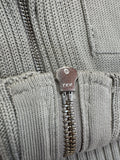 00s Armani Belted Knit Jacket Grau Silber 44/L - RareRags