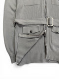 00s Armani Belted Knit Jacket Grau Silber 44/L - RareRags