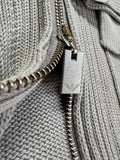 00s Armani Belted Knit Jacket Grau Silber 44/L - RareRags