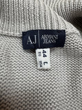 00s Armani Belted Knit Jacket Grau Silber 44/L - RareRags