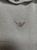 00s Armani Belted Knit Jacket Grau Silber 44/L - RareRags