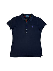 90s Ralph Lauren Damen "The Skinny Polo-"Shirt Schwarz M