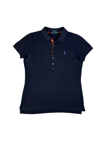 90s Ralph Lauren Damen "The Skinny Polo-"Shirt Schwarz M
