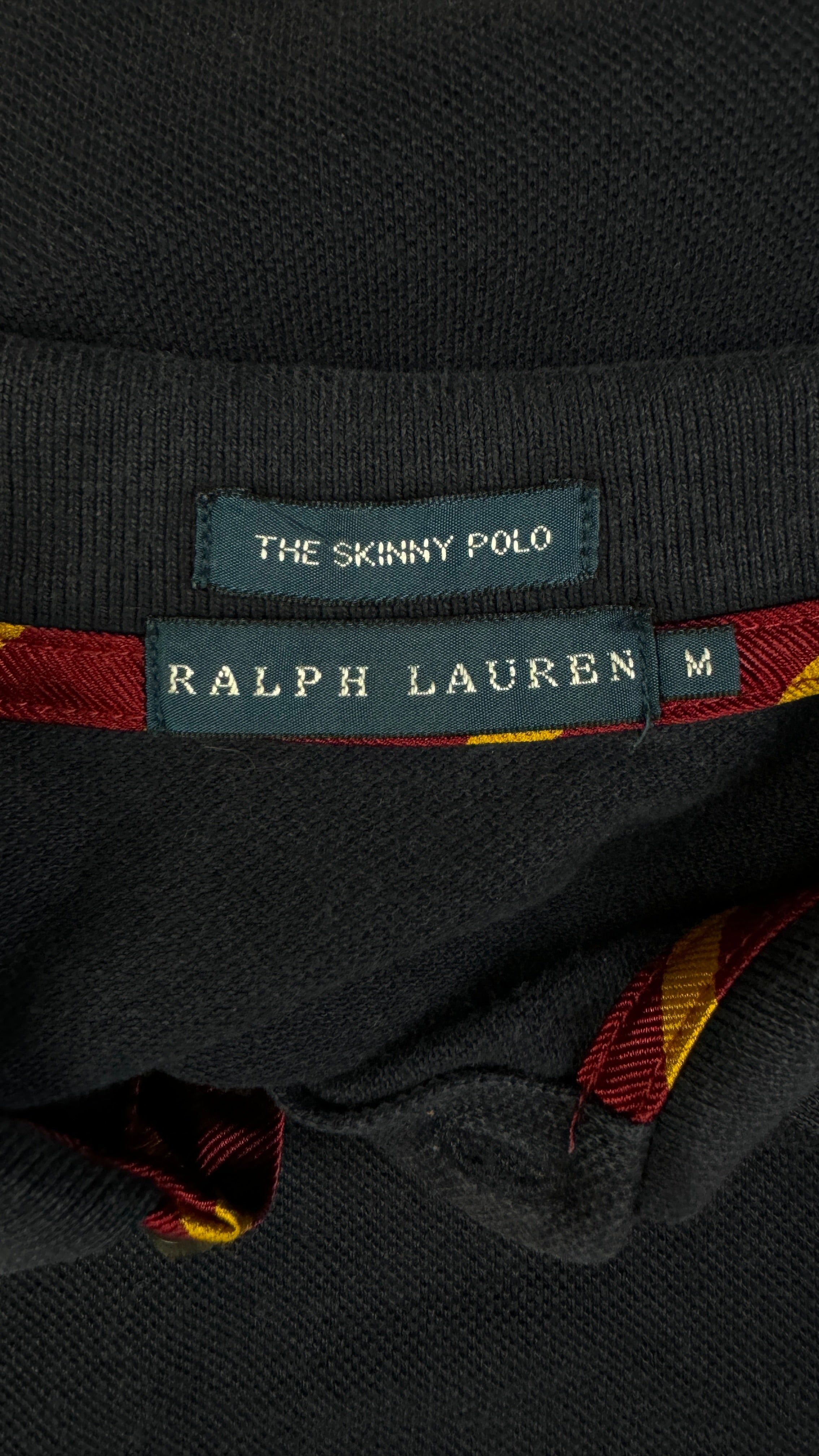 90s Ralph Lauren Damen "The Skinny Polo-"Shirt Schwarz M