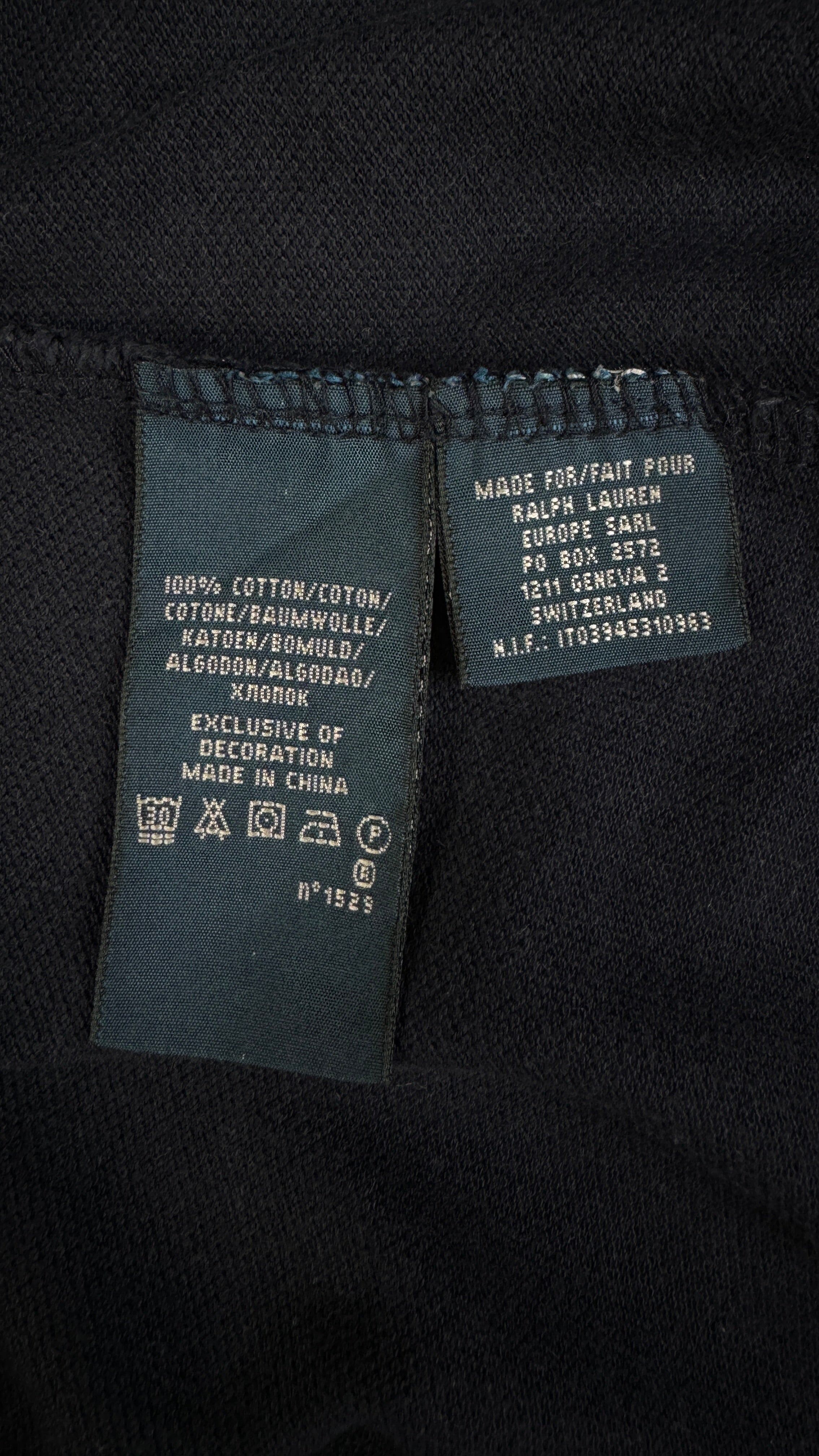 90s Ralph Lauren Damen "The Skinny Polo-"Shirt Schwarz M