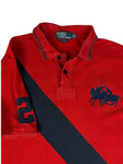 90s Ralph Lauren Poloshirt Big Pony #2 Custom Fit Rot XXL