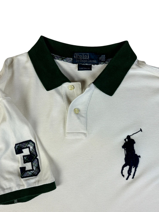 00s Ralph Lauren Poloshirt Big Pony #3 Custom Fit Weiß XL