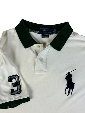 00s Ralph Lauren Poloshirt Big Pony #3 Custom Fit Weiß XL
