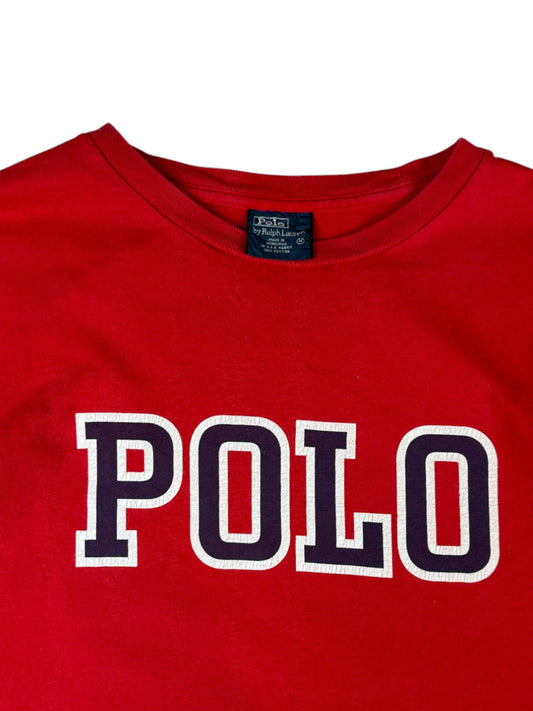 90s Ralph Lauren Shirt Big Logo Rot M