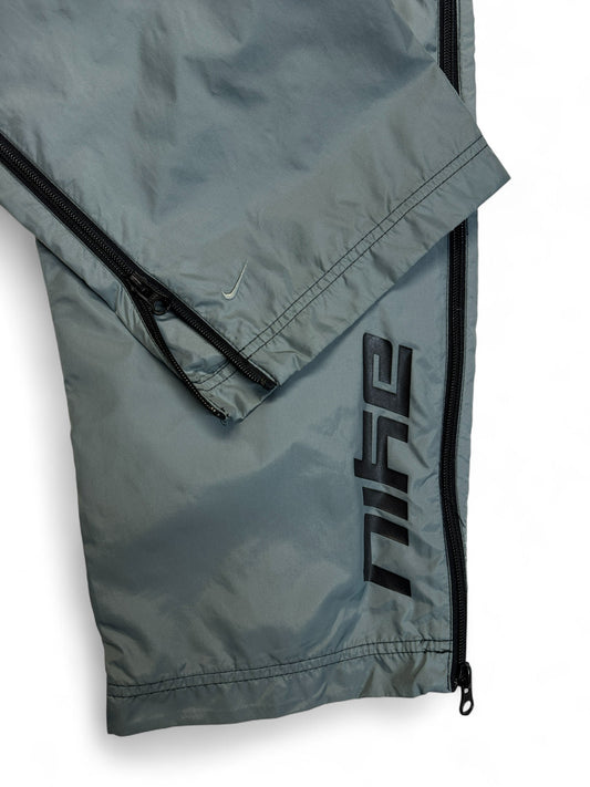 00s Nike Full Zip Trackpants Tear Away Warm Up Grau L