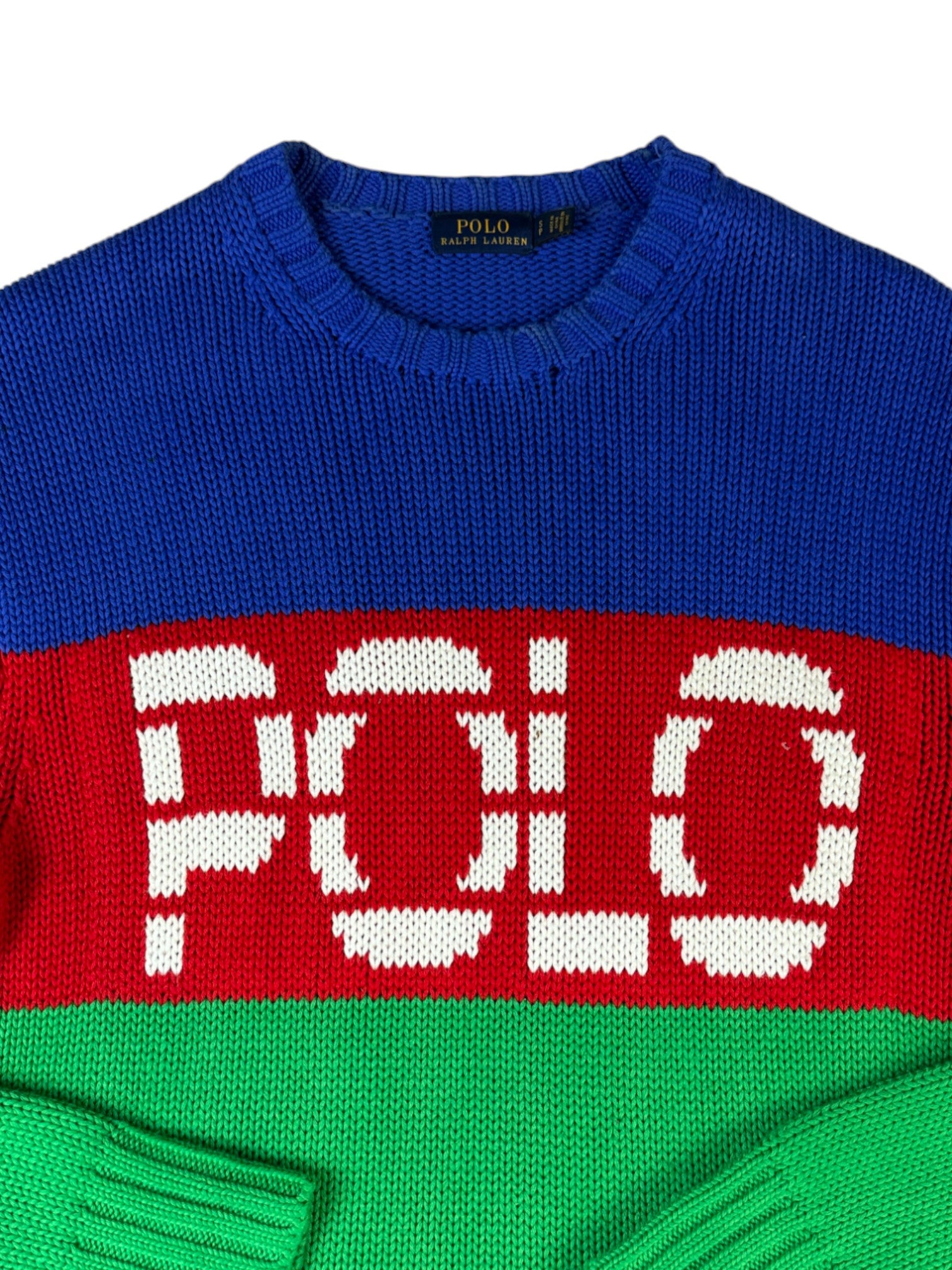 Ralph Lauren Color-Block-Pullover Damen Grün Rot Blau S