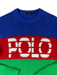 Ralph Lauren Color-Block-Pullover Damen Grün Rot Blau S