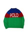 Ralph Lauren Color-Block-Pullover Damen Grün Rot Blau S