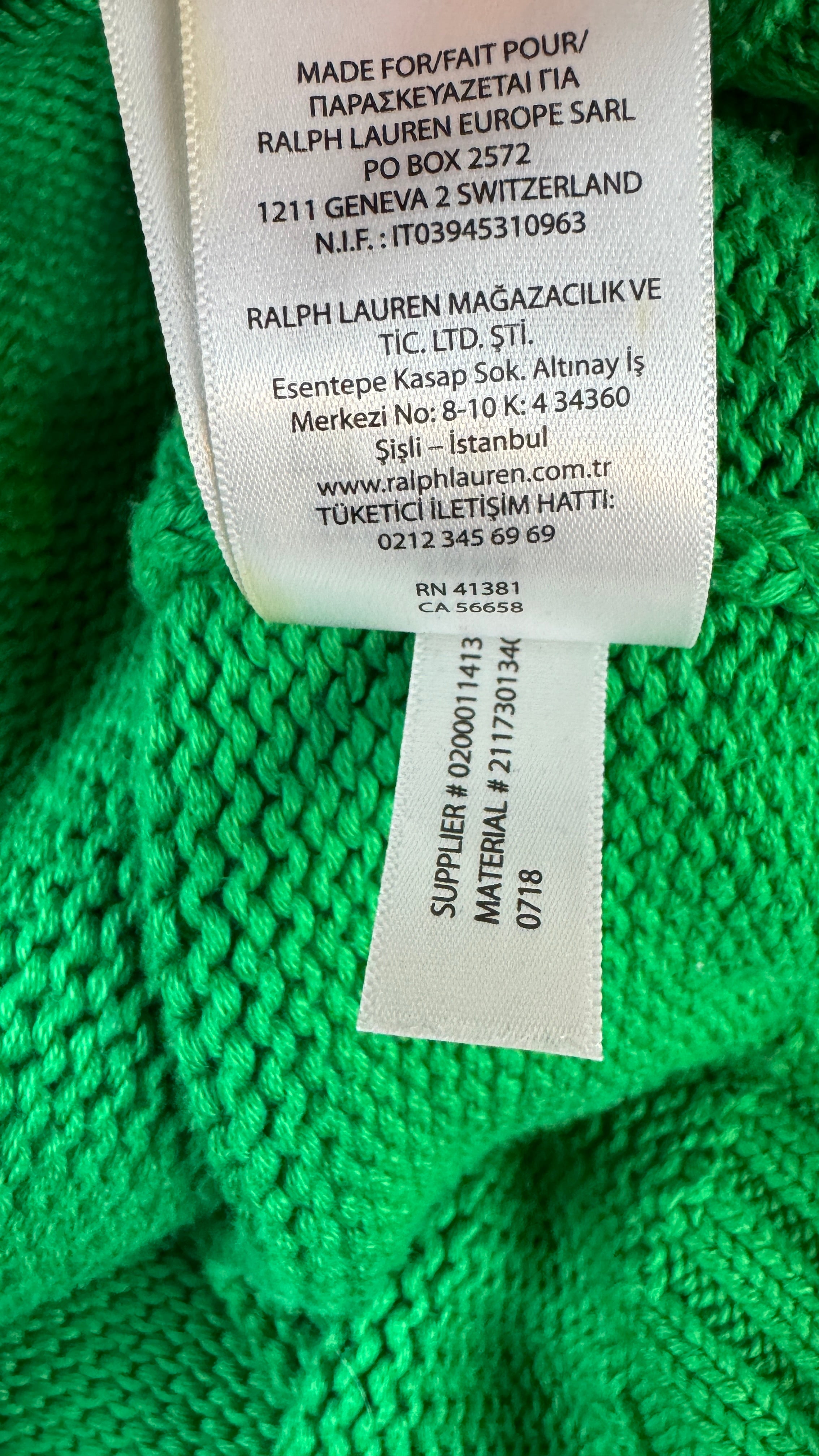 Ralph Lauren Color-Block-Pullover Damen Grün Rot Blau S