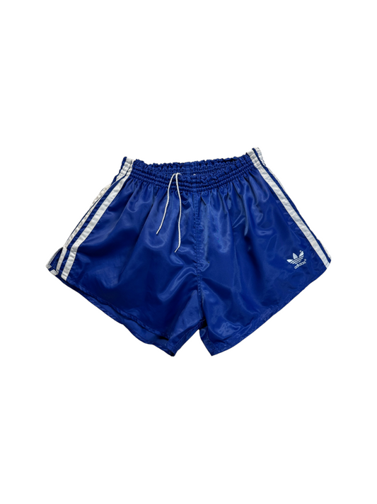 80s Adidas Shorts Nylon Glanz Sprinter Made In West Germany Blau - RareRags