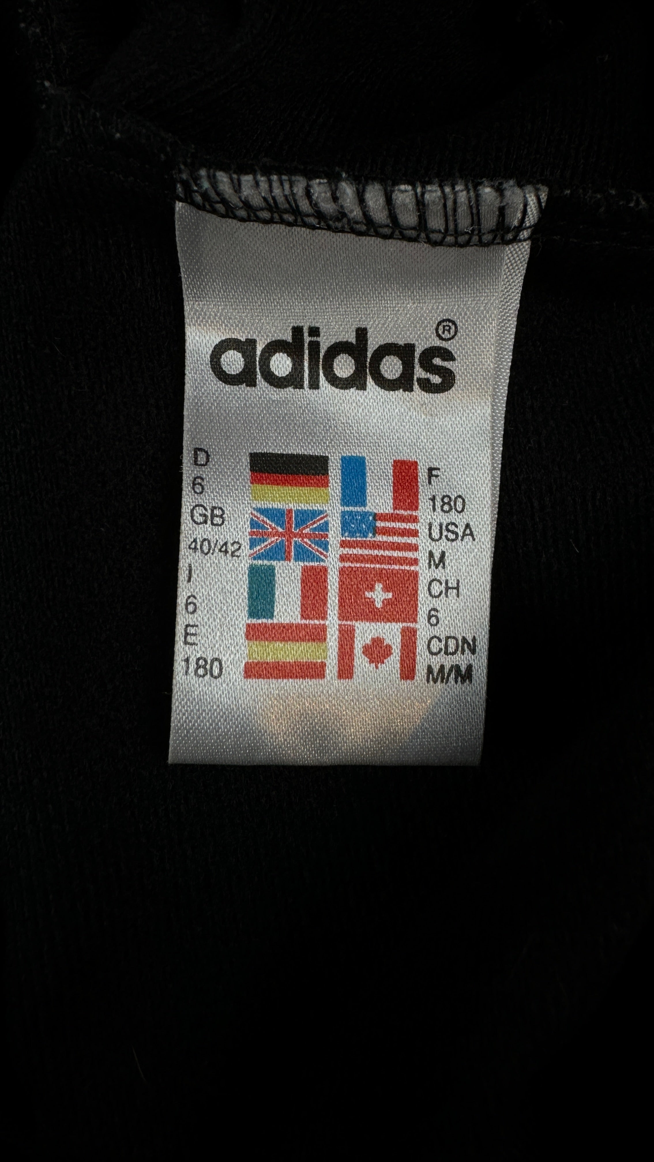 Vintage Adidas Sportjacke 90s Firebird Big Trefoil Schwarz Blau D6 M-L