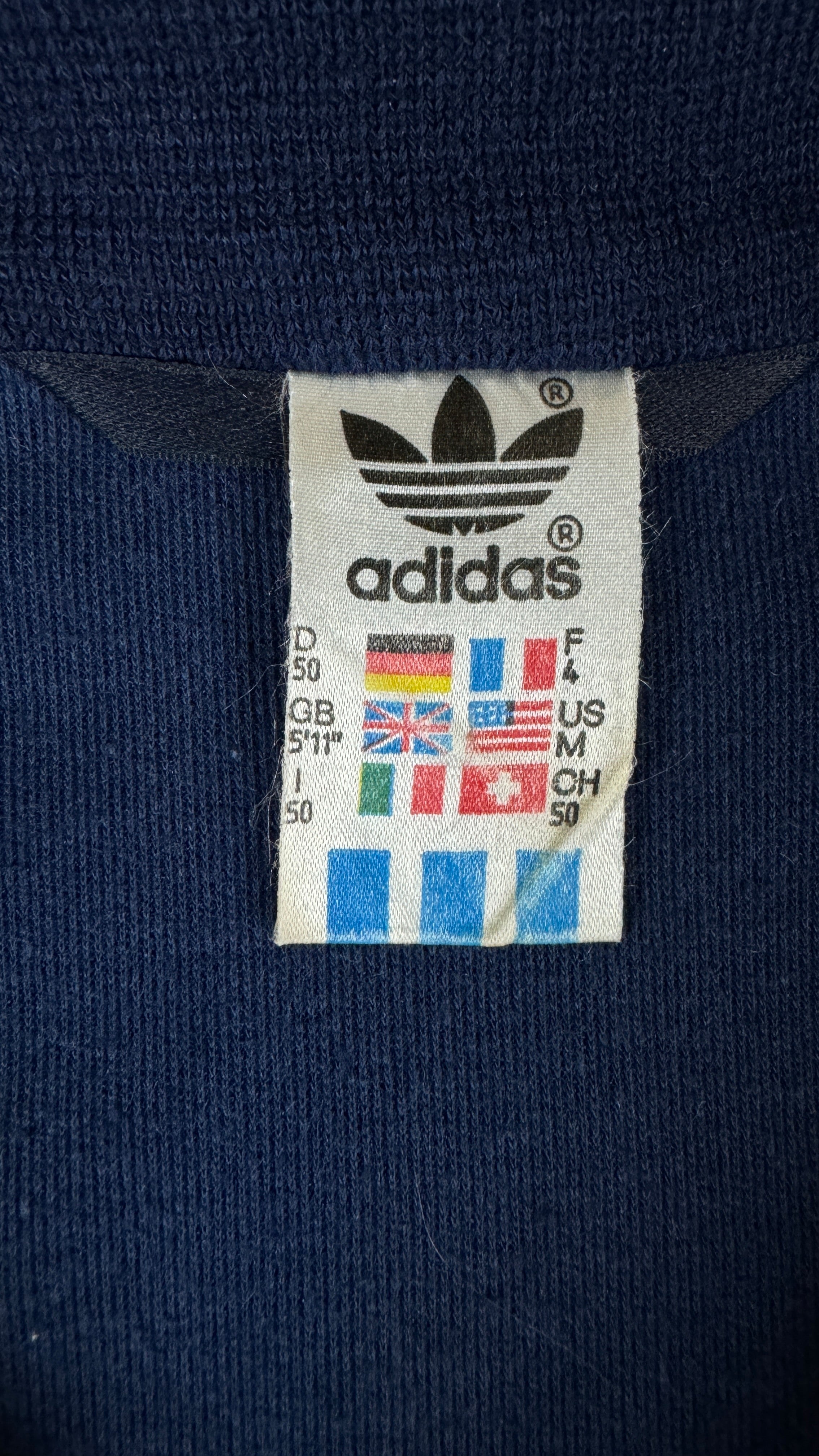 Rare! Vintage Adidas Sportjacke 80s Shiny/Glänzend Made In Finnland Weiß/Blau Rot 50 M