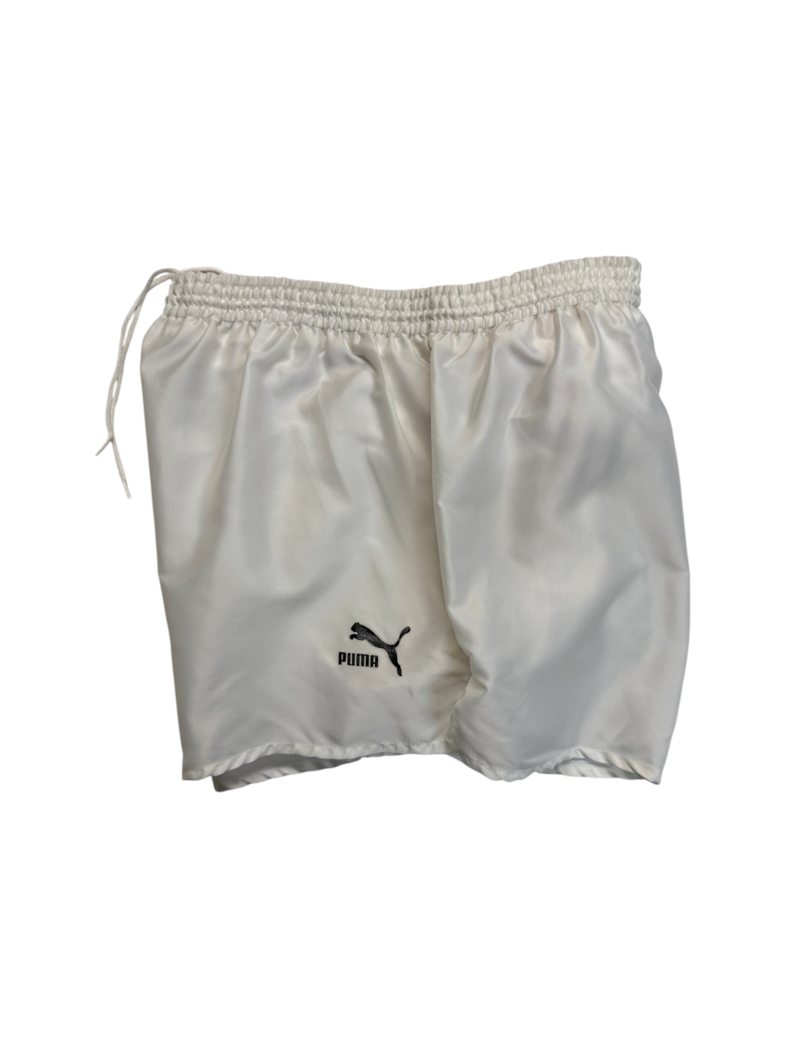 90s Puma Shorts Nylon Glanz Sprinter Weiß - RareRags