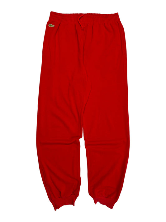 90s Lacoste Jogginghose Pikee Basic Made In France Rot S-M