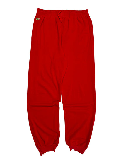 90s Lacoste Jogginghose Pikee Basic Made In France Rot S-M