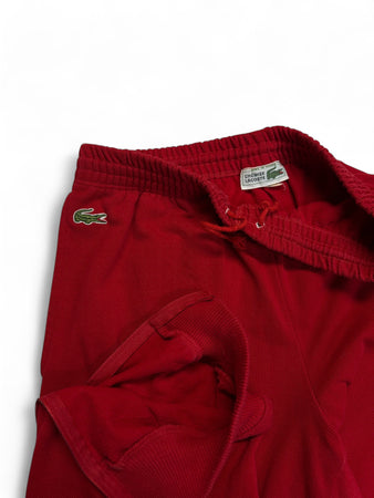 90s Lacoste Jogginghose Pikee Basic Made In France Rot S-M