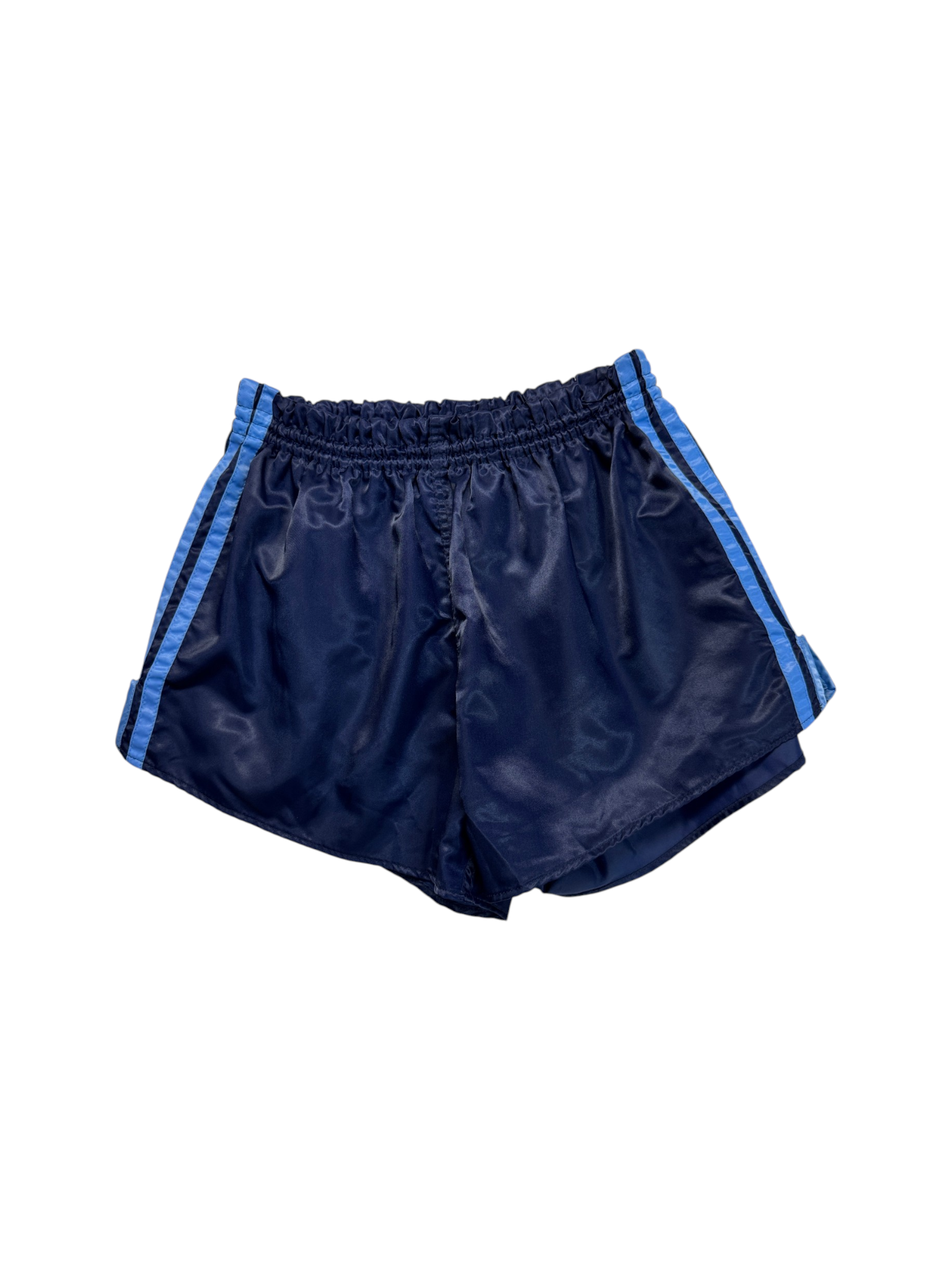 80s Adidas Shorts Nylon Glanz Sprinter Made In West Germany Dunkelblau - RareRags