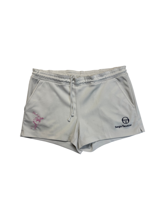 90s Sergio Tacchini Tennis Shorts Diskuswerfer Weiß - RareRags