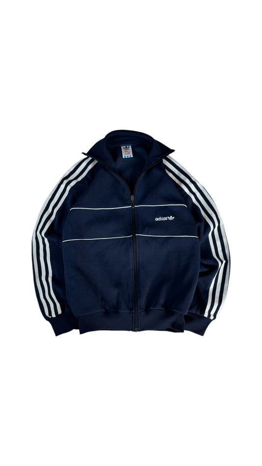 Vintage Adidas Sportjacke 80s Kinder Made In Poland Dunkelblau 164 XS-S
