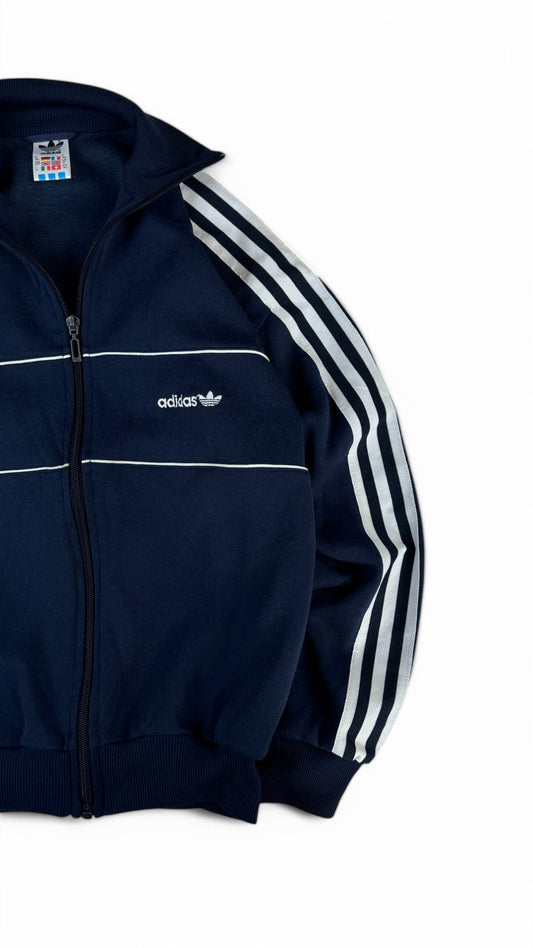 Vintage Adidas Sportjacke 80s Kinder Made In Poland Dunkelblau 164 XS-S