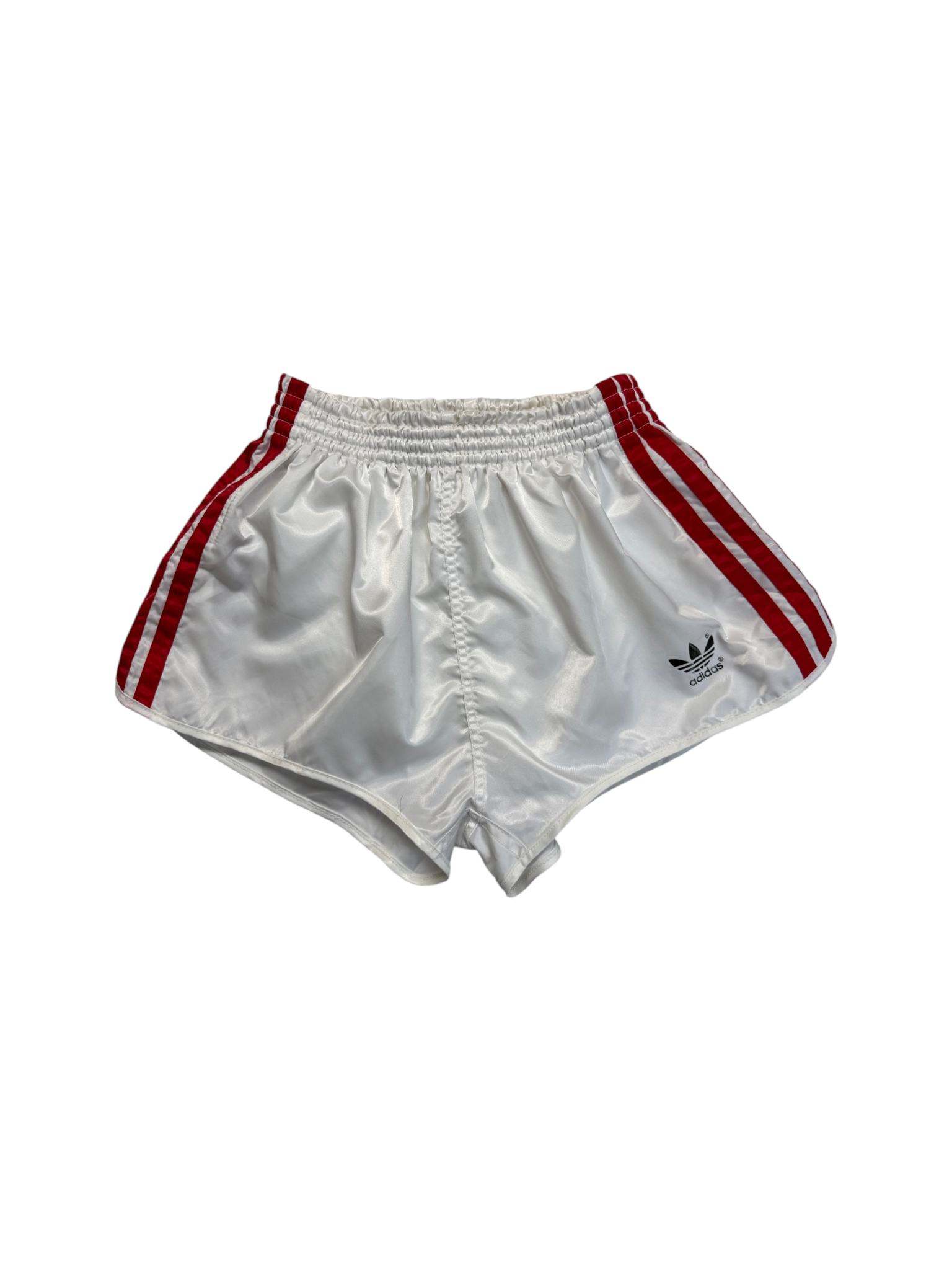 80s Adidas Shorts Nylon Glanz Sprinter Made In West Germany Weiß - RareRags