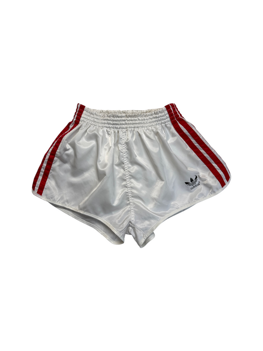 80s Adidas Shorts Nylon Glanz Sprinter Made In West Germany Weiß - RareRags