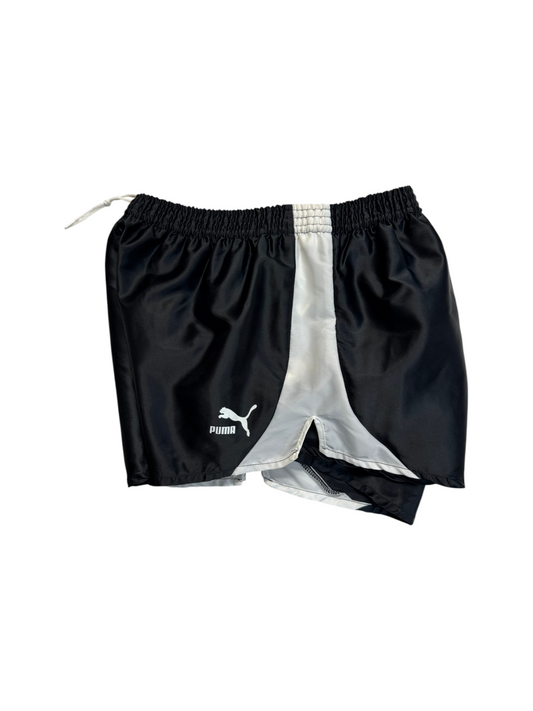 90s Puma Shorts Nylon Glanz Sprinter Schwarz - RareRags