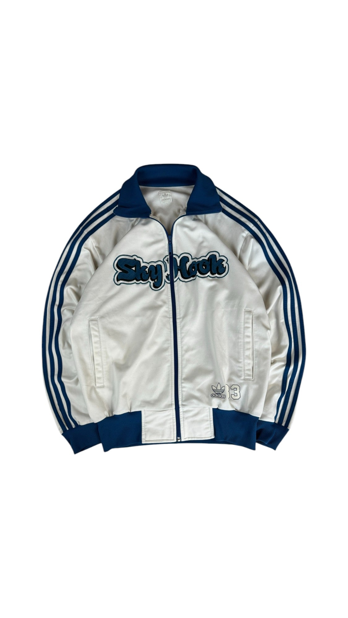 Adidas Sportjacke 2004 Retro Abdul-Jabbar "Skyhook" Basketball Weiß Blau L-XL