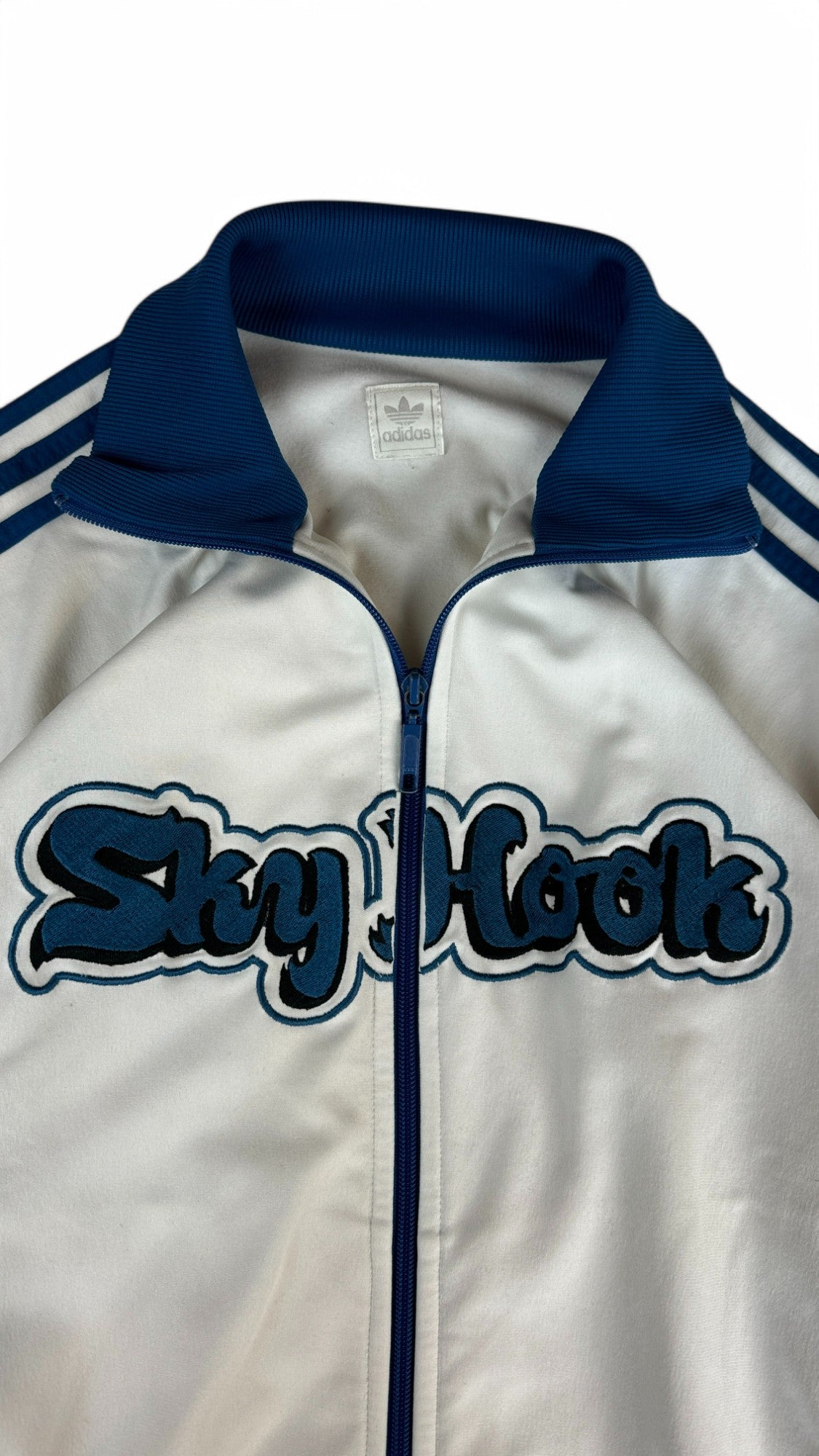 Adidas Sportjacke 2004 Retro Abdul-Jabbar "Skyhook" Basketball Weiß Blau L-XL