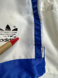 80s Adidas Shorts Nylon Glanz Sprinter Deadstock Weiß Blau