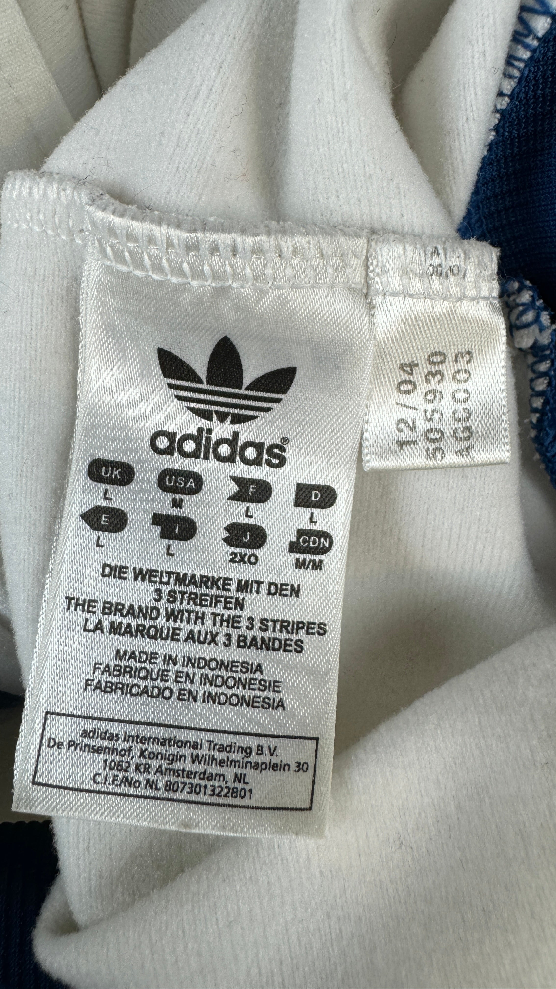 Adidas Sportjacke 2004 Retro Abdul-Jabbar "Skyhook" Basketball Weiß Blau L-XL