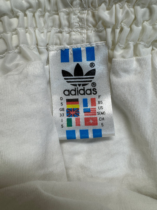 80s Adidas Shorts Nylon Glanz Sprinter Deadstock Weiß Blau