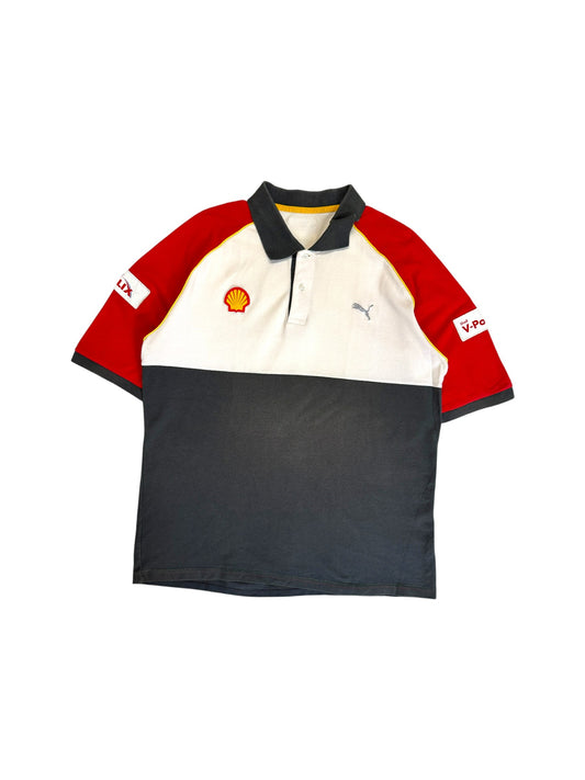 00s Puma Polo Formel 1 Shell V-Power Weiß Grau XL
