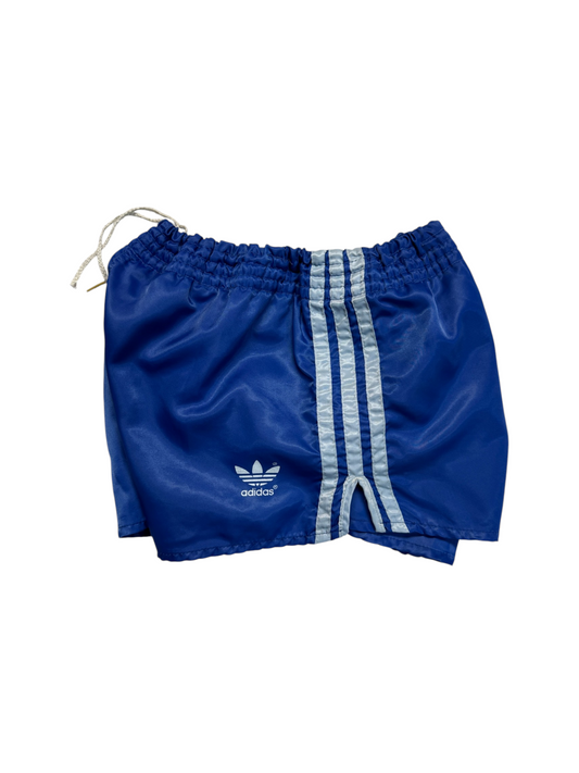 80s Adidas Shorts Nylon Glanz Sprinter Made In West Germany Blau - RareRags
