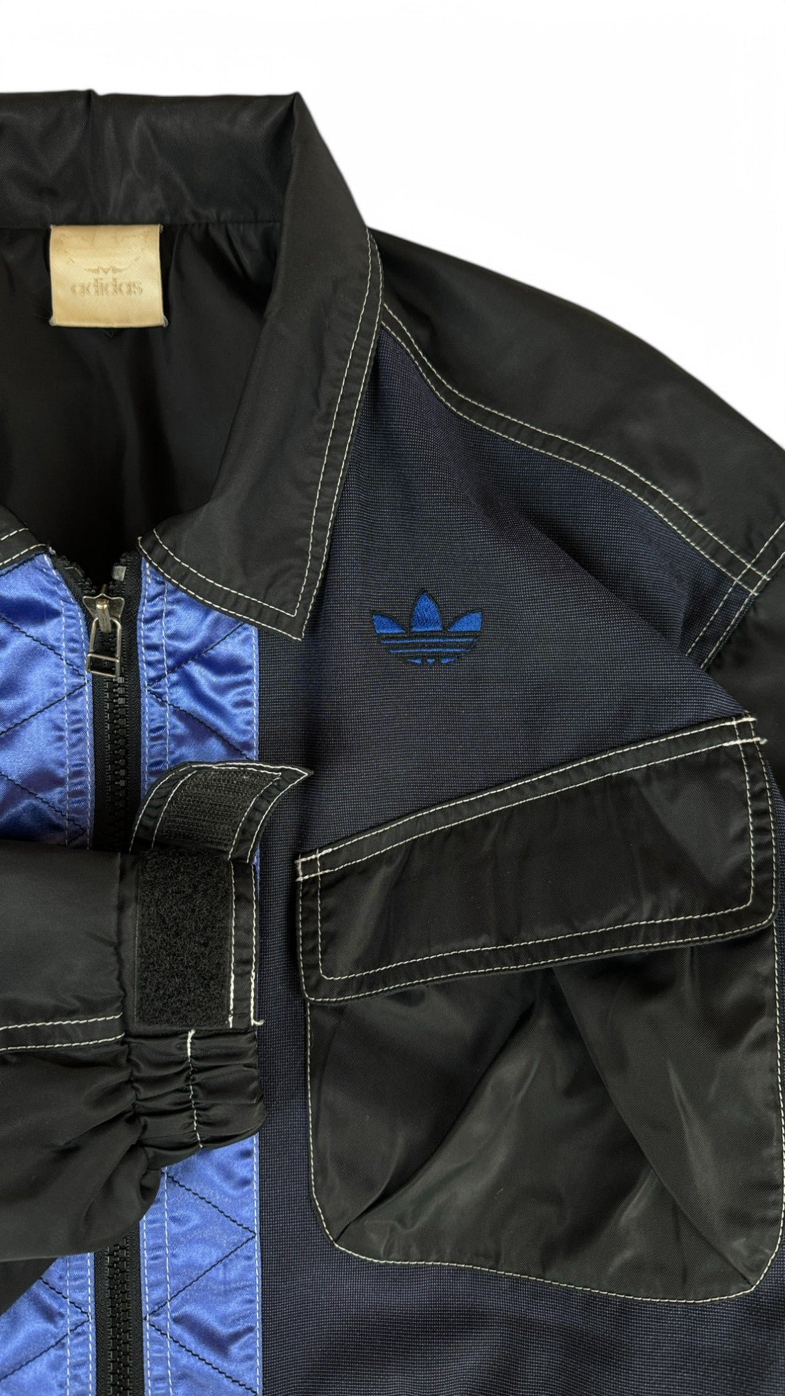 Vintage Adidas Jacke 90s By Descente Glänzend/Shiny Schwarz Blau M