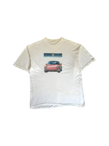 90s Tom Tailor Shirt Carrera VIP Rental Single Stitch Weiß L-XL