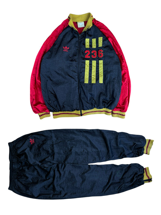 Vintage Adidas Tracksuit 90s "236" Schwarz Rot (D8) L-XL