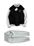 Vintage Adidas Varsity Tracksuit 90s Deadstock Athletic Club "AAC" Neu Mit Etikett Schwarz Grau (5) M