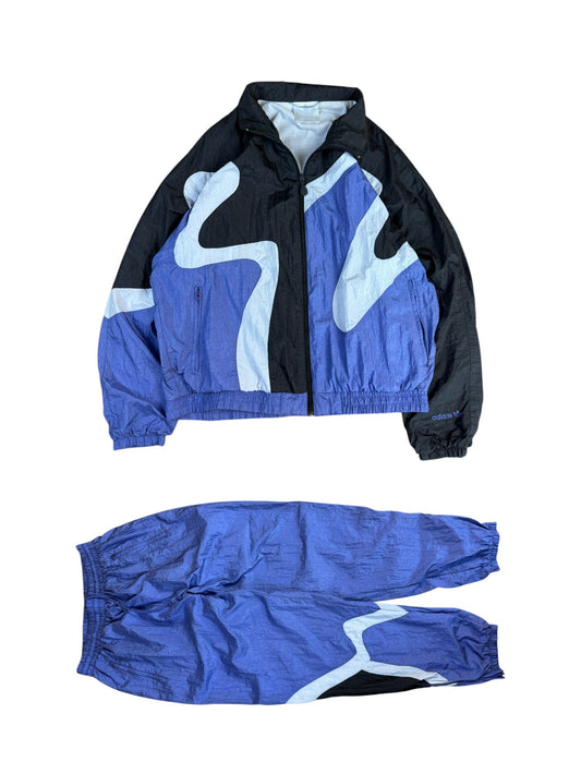 Vintage Adidas Tracksuit Damen 90s Blau Weiß (42) M