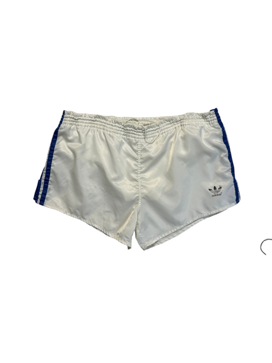70s/80s Adidas Shorts Nylon Glanz Sprinter Made In West Germany Weiß - RareRags